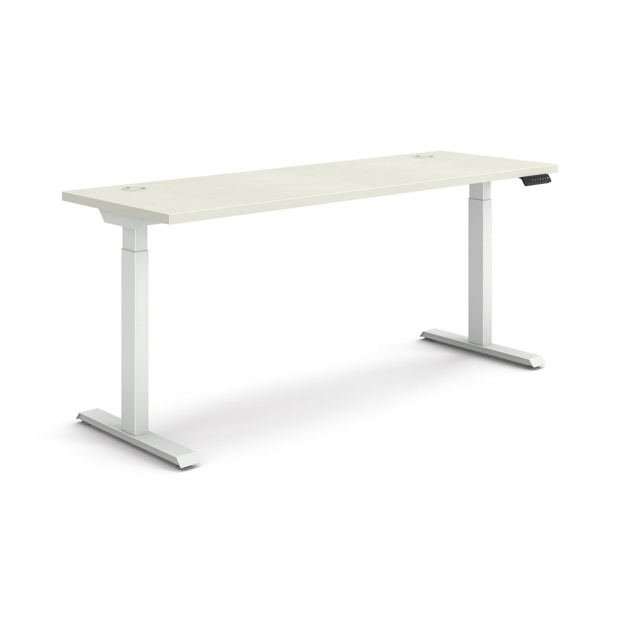 HON Coordinate Height Adjustable Desk Bundle 2-Stage, 70" x 22" x 27.75" to 47", Silver Mesh/Designer White (HAT2SMDW2270)