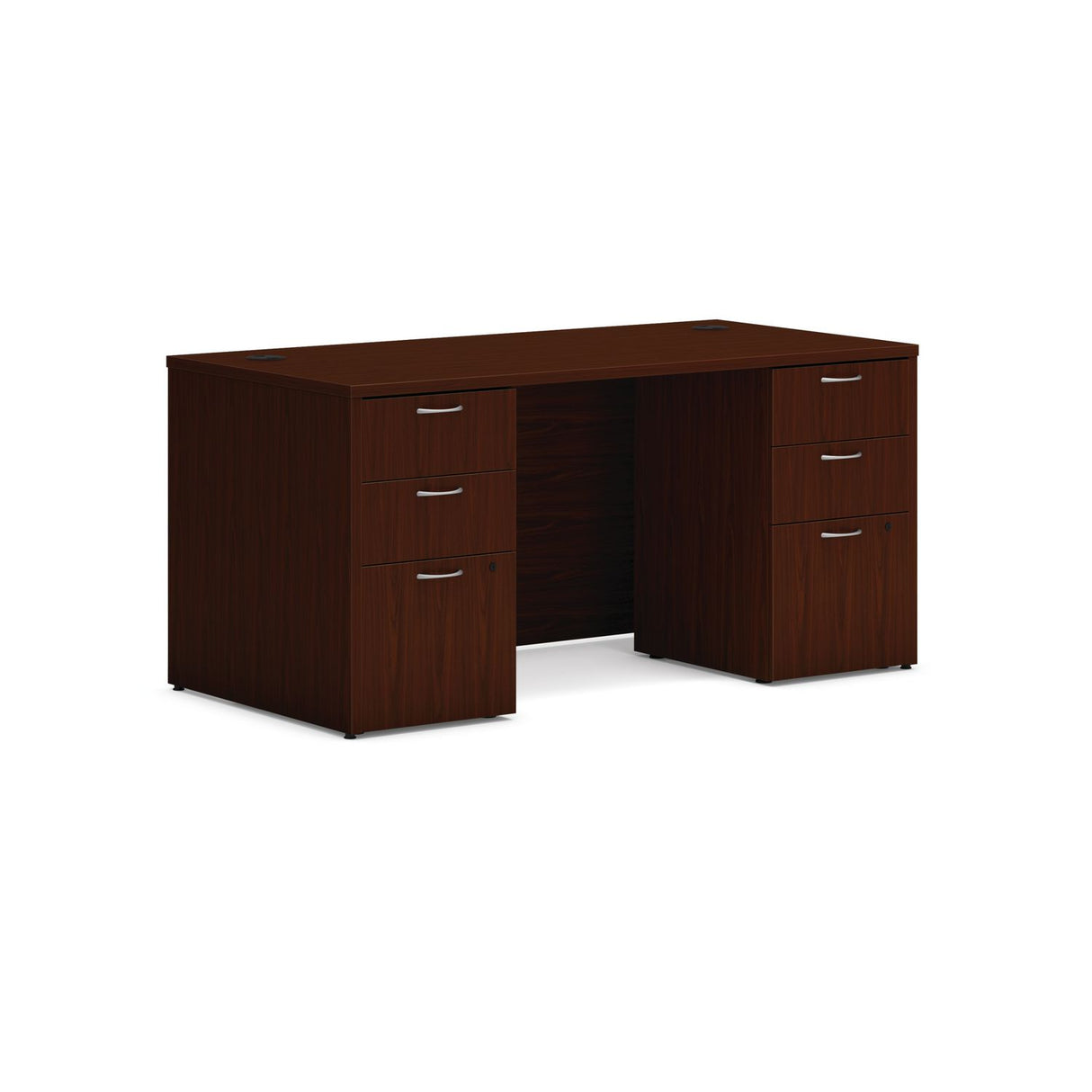 HON Mod Double Pedestal Desk Bundle, 60" x 30" x 29", Traditional Mahogany (MOD178)