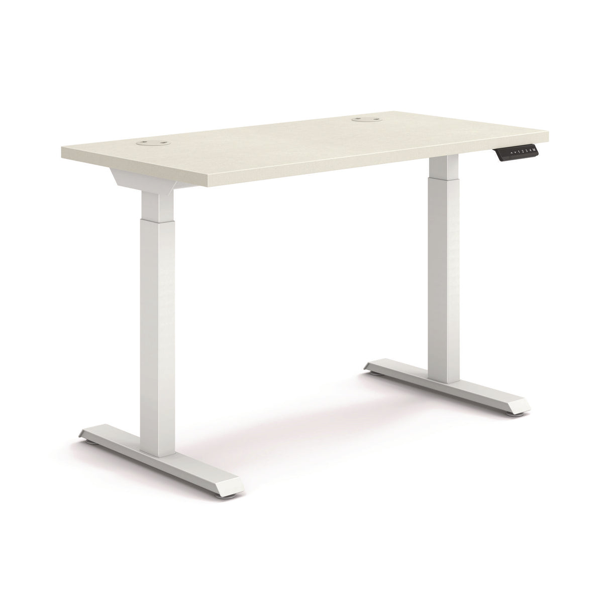 HON Coordinate Height Adjustable Desk Bundle 2-Stage, 46" x 22" x 27.75" to 47", Silver Mesh/Designer White (HAT2SMDW2246)