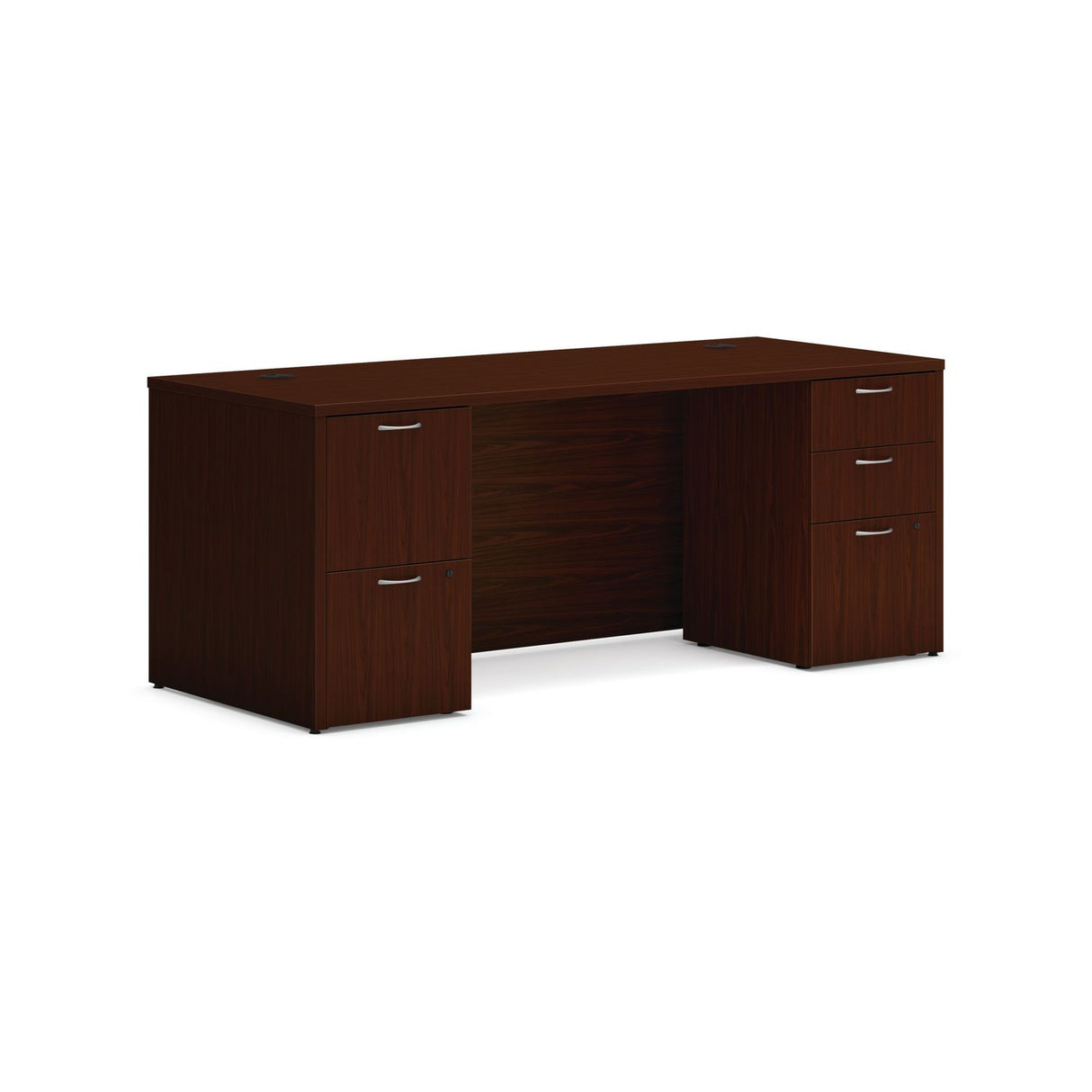 HON Mod Double Pedestal Desk Bundle, 72" x 30" x 29", Traditional Mahogany (MOD006)