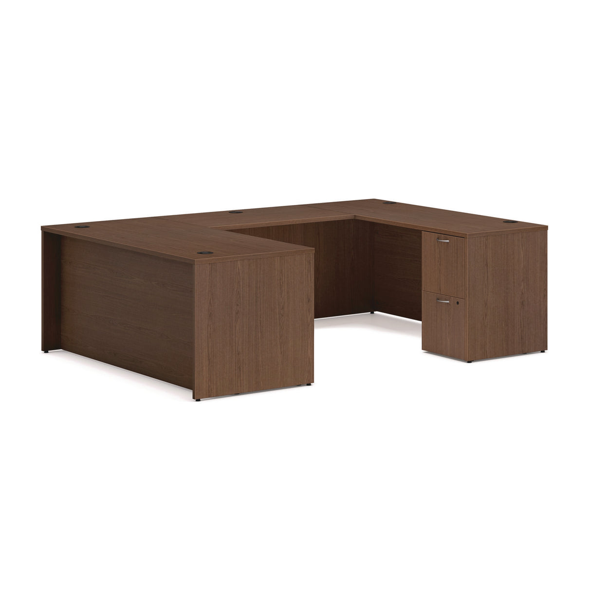 HON Mod U-Station Bundle, 66" x 96" x 29", Sepia Walnut (MOD079)