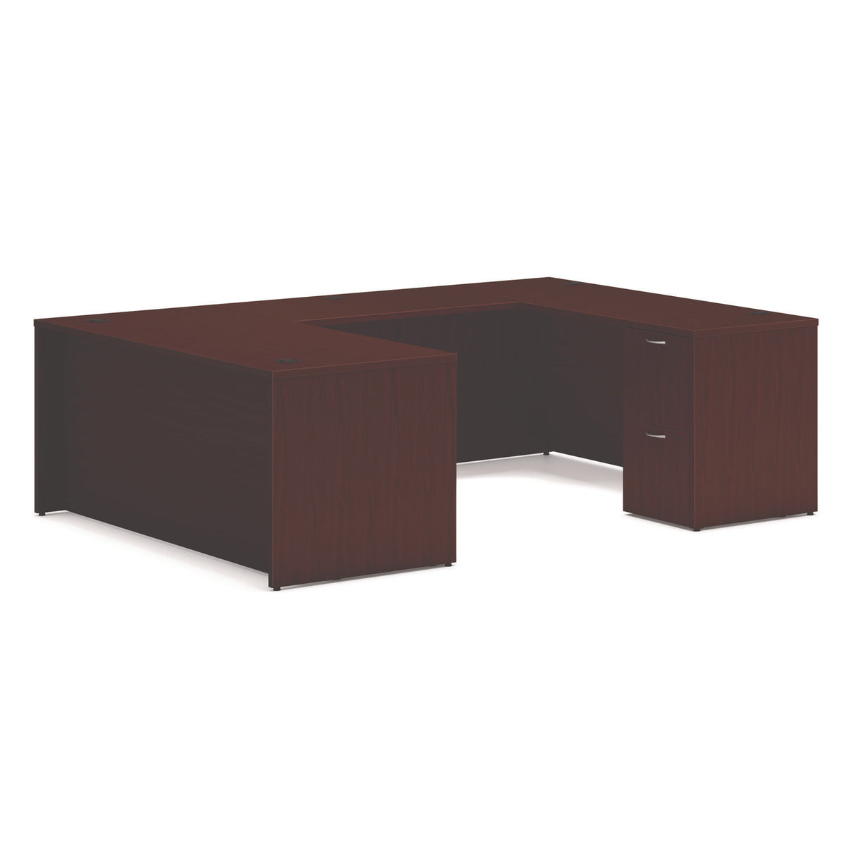 HON Mod U-Station Bundle, 66" x 96" x 29", Traditional Mahogany (MOD078)