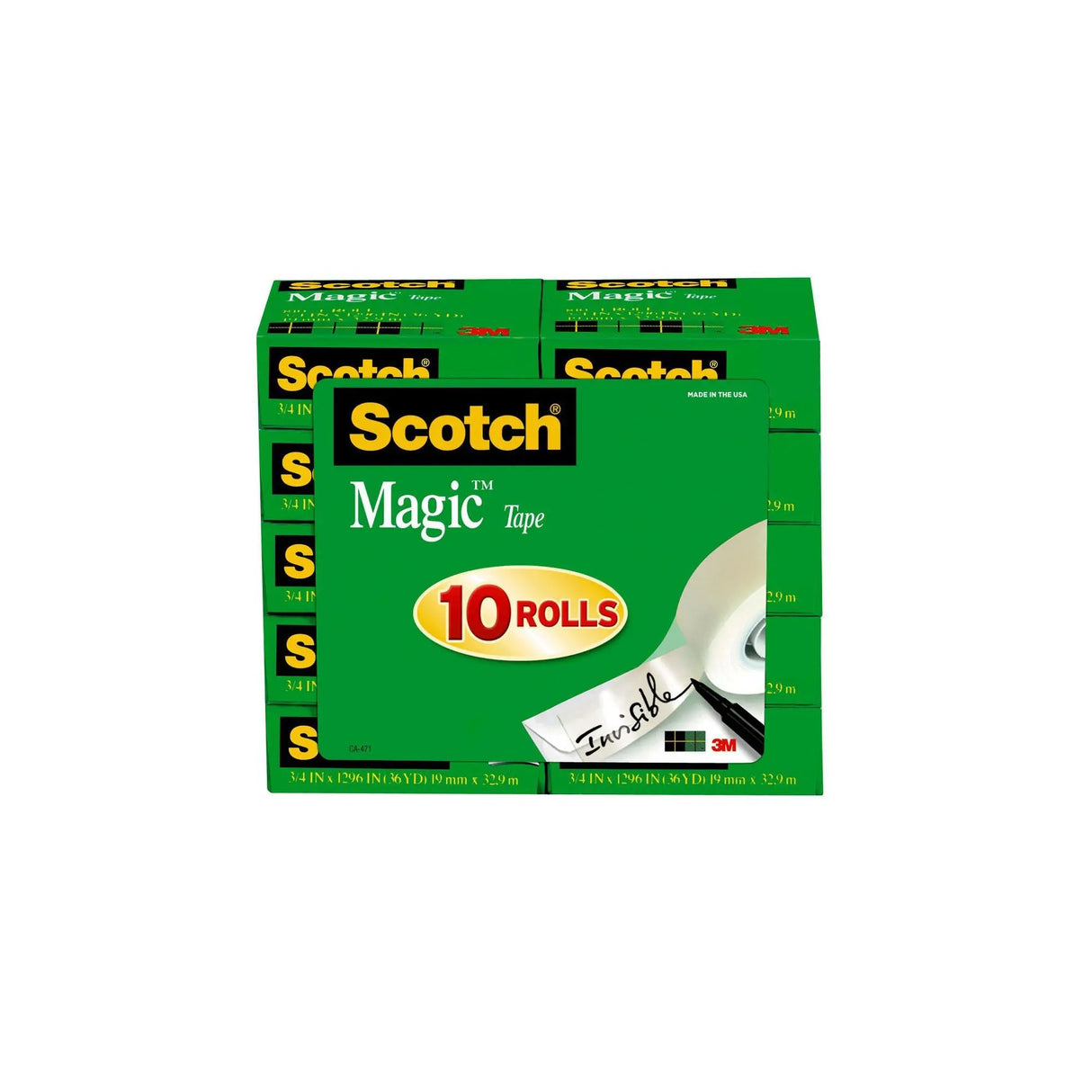 Scotch Magic Tape (10-Pack, 3/4" x 1296") | Matte Finish, Invisible Office Essential Scotch