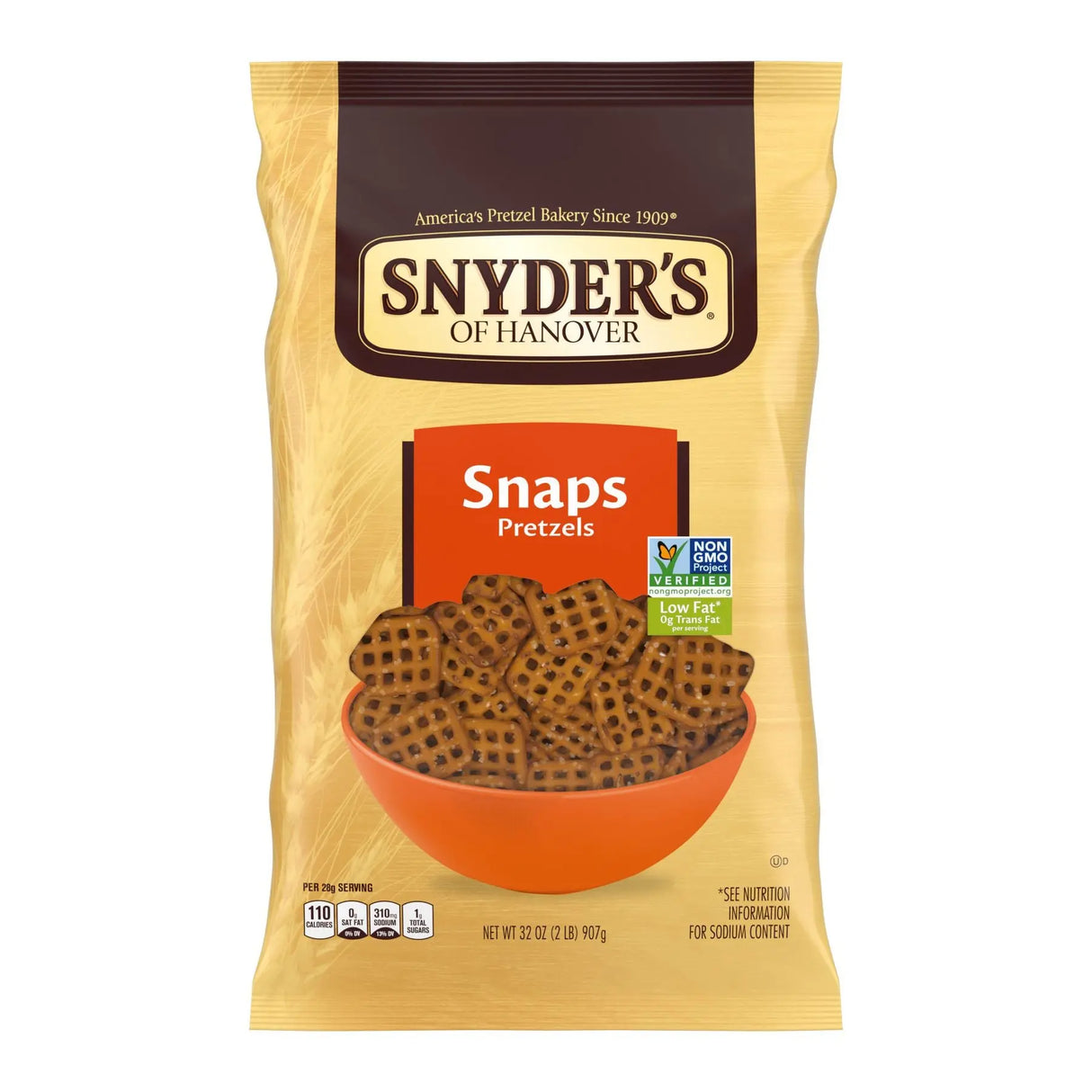 Snyder's of Hanover Pretzel Snaps (32 oz) | Crunchy, Sweet & Salty Snack Crisps Snyder's of Hanover