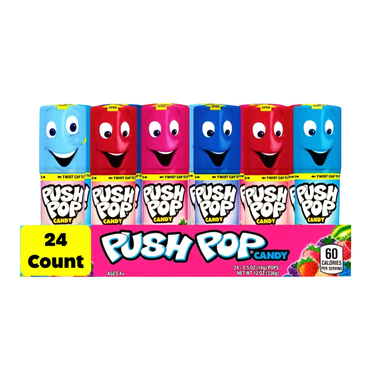 Push Pop Lollipop Candy Variety Pack (24 ct.) | Fun, Interactive Squeeze & Pop Treats Bazooka