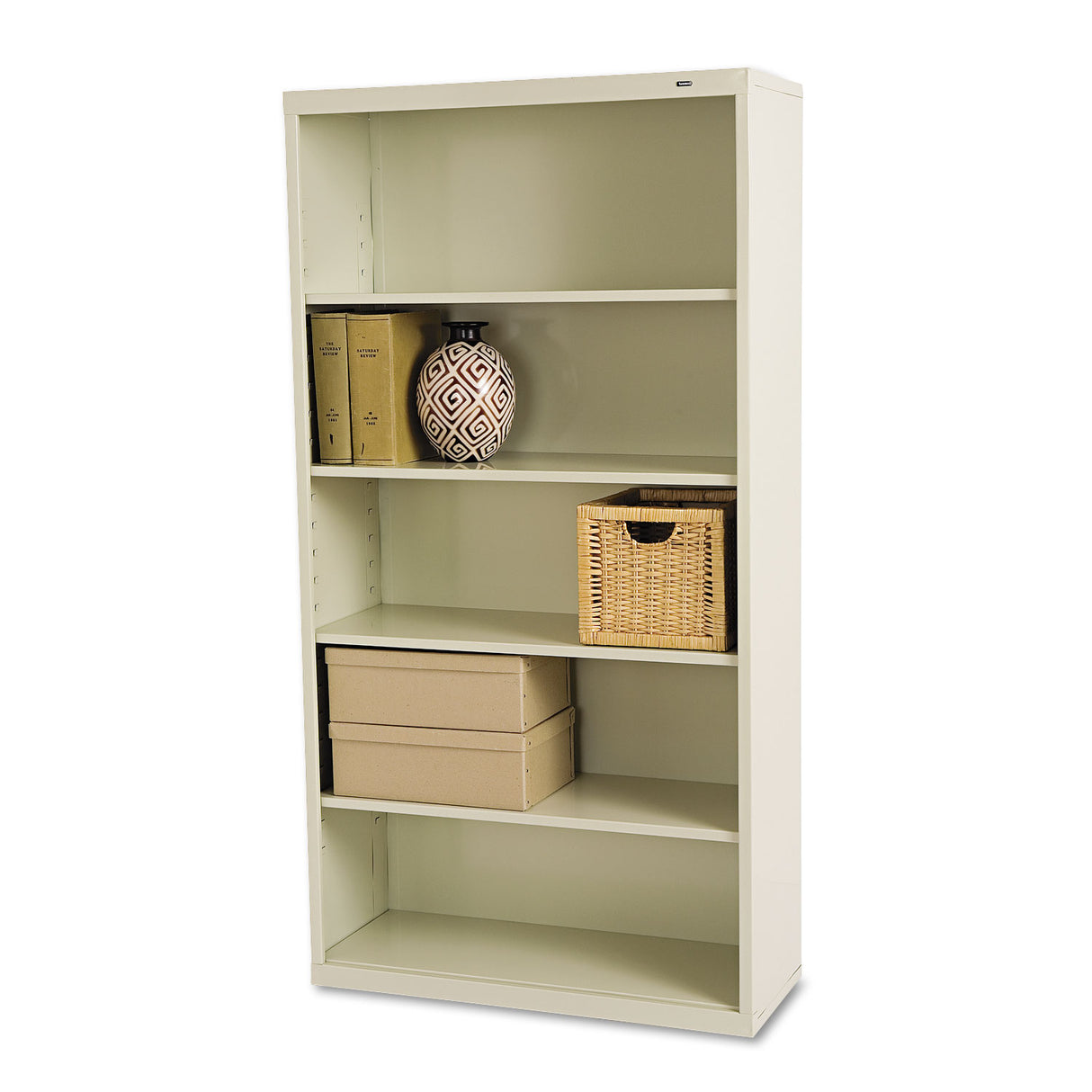 Tennsco Metal Bookcase, Five-Shelf, 34.5w x 13.5d x 66h, Putty (B66PY)