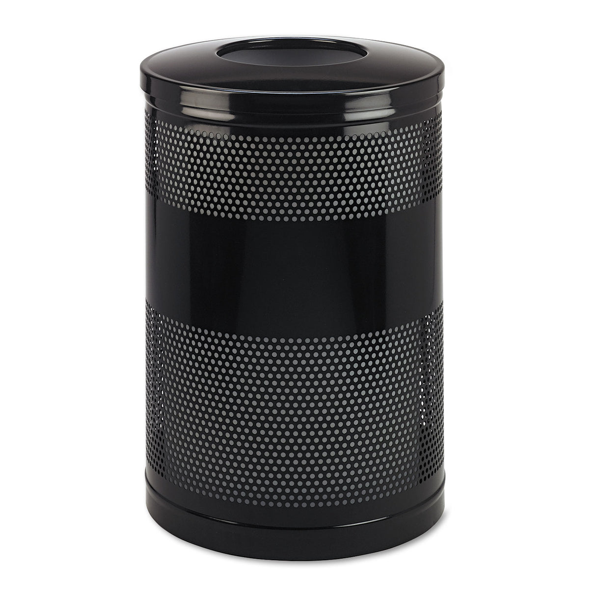 Rubbermaid Commercial Classics Perforated Open Top Receptacle, 51 gal, Steel, Black (S55ETBK)
