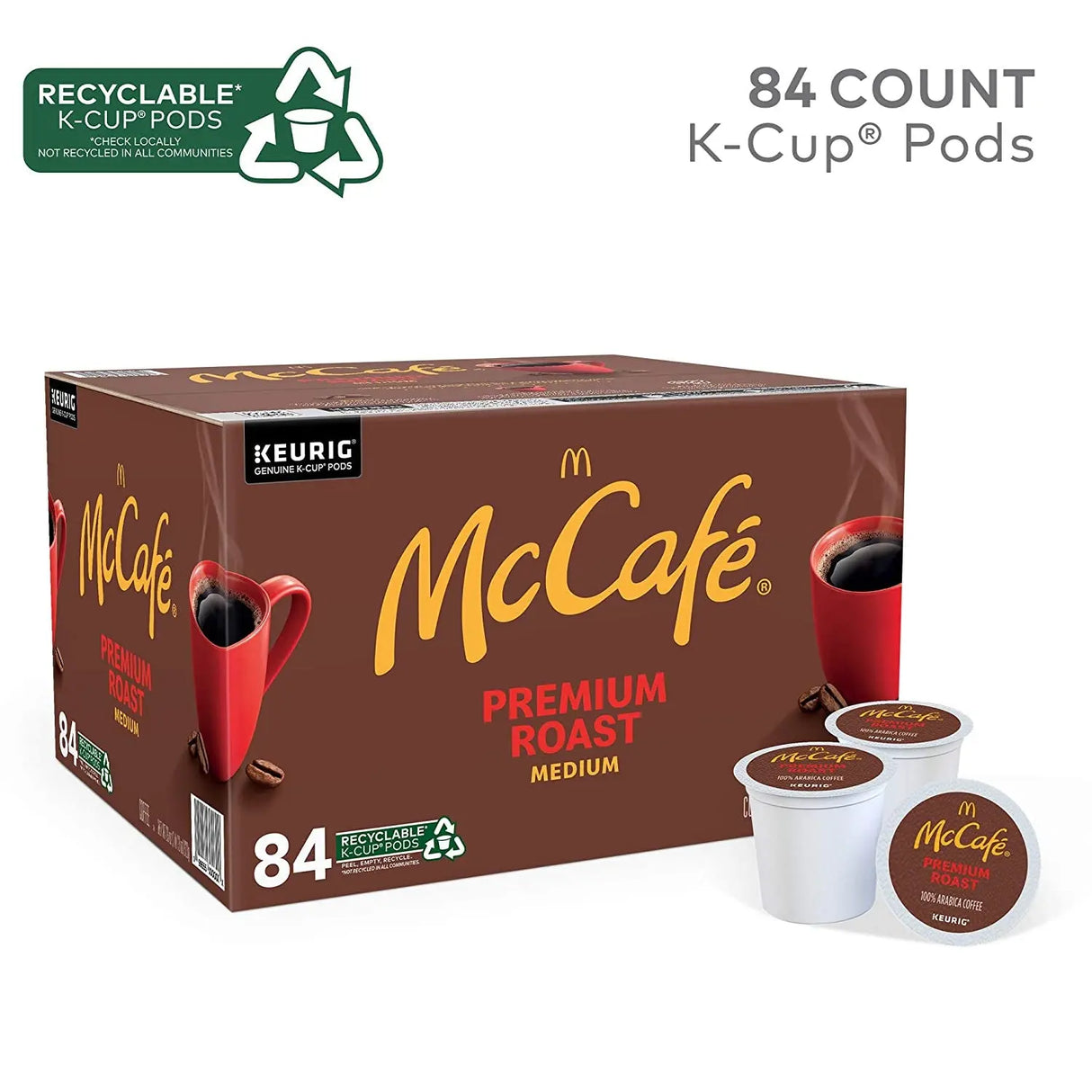 Premium Medium Roast K-Cup Coffee Pods, Premium Roast, 84 Count
