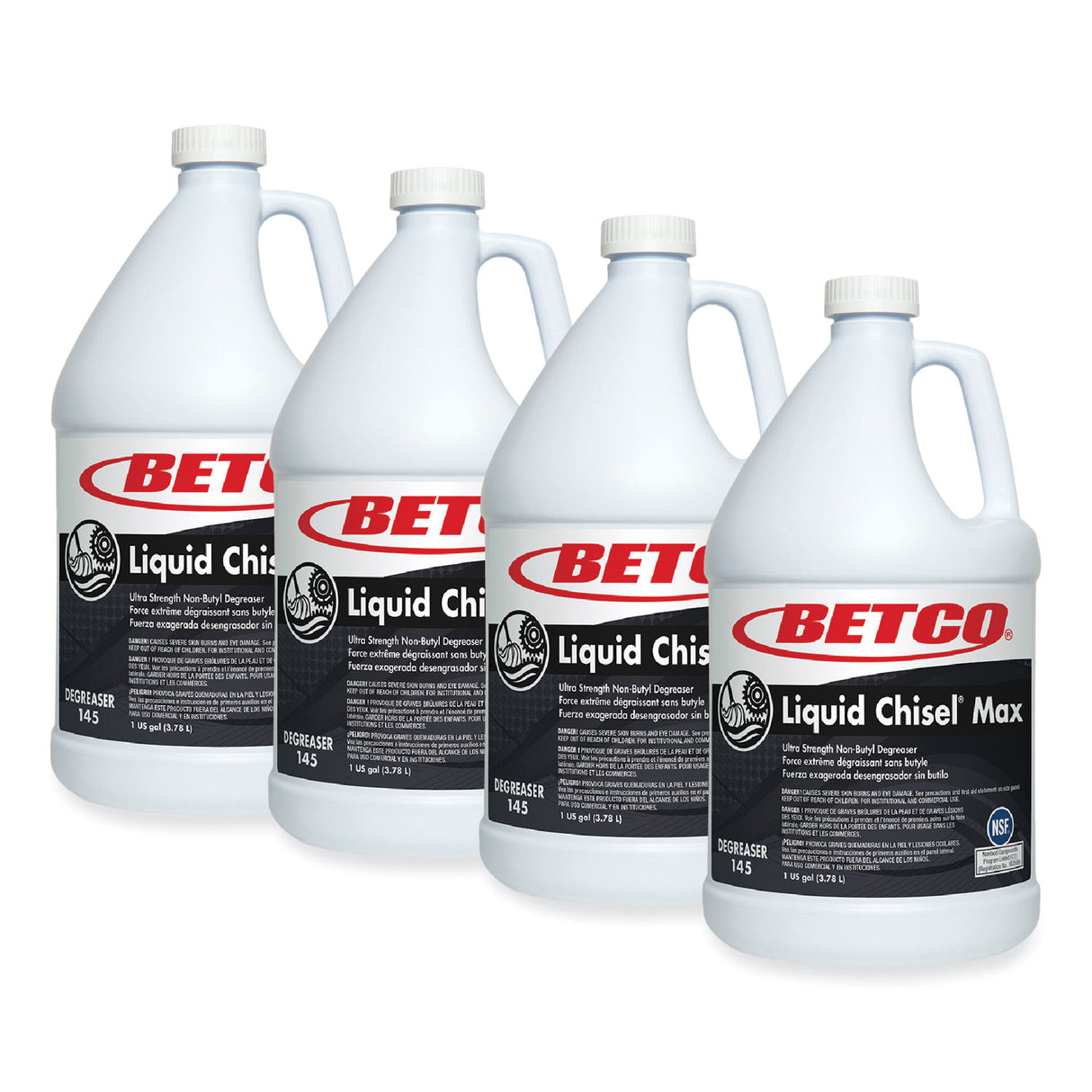 Betco Liquid Chisel Max Non-Butyl Degreaser, Characteristic Scent, 1 gal Bottle, 4/Carton (1450400)