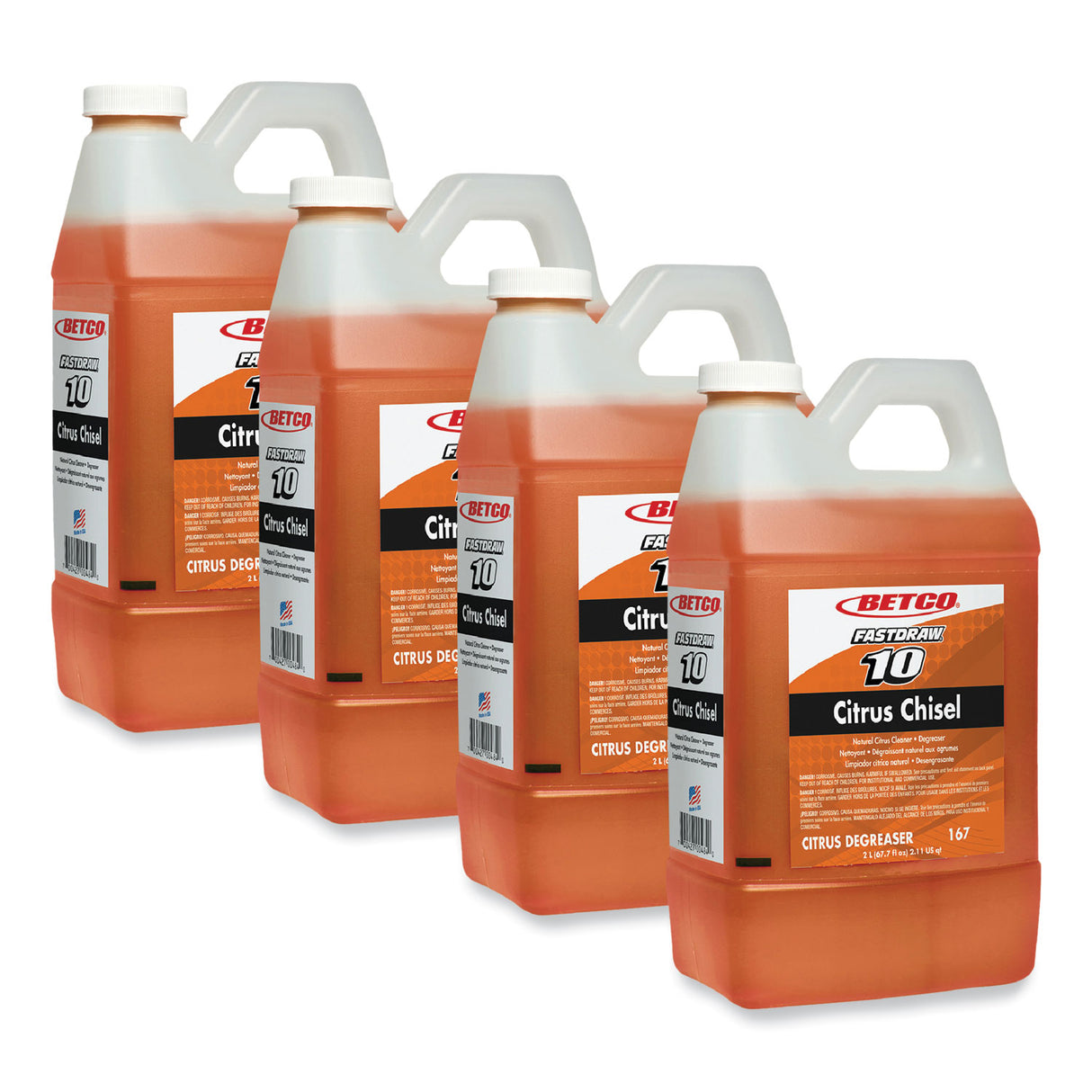 Betco Citrus Chisel, Citrus Scent, 2 L Bottle, 4/Carton (1674700)