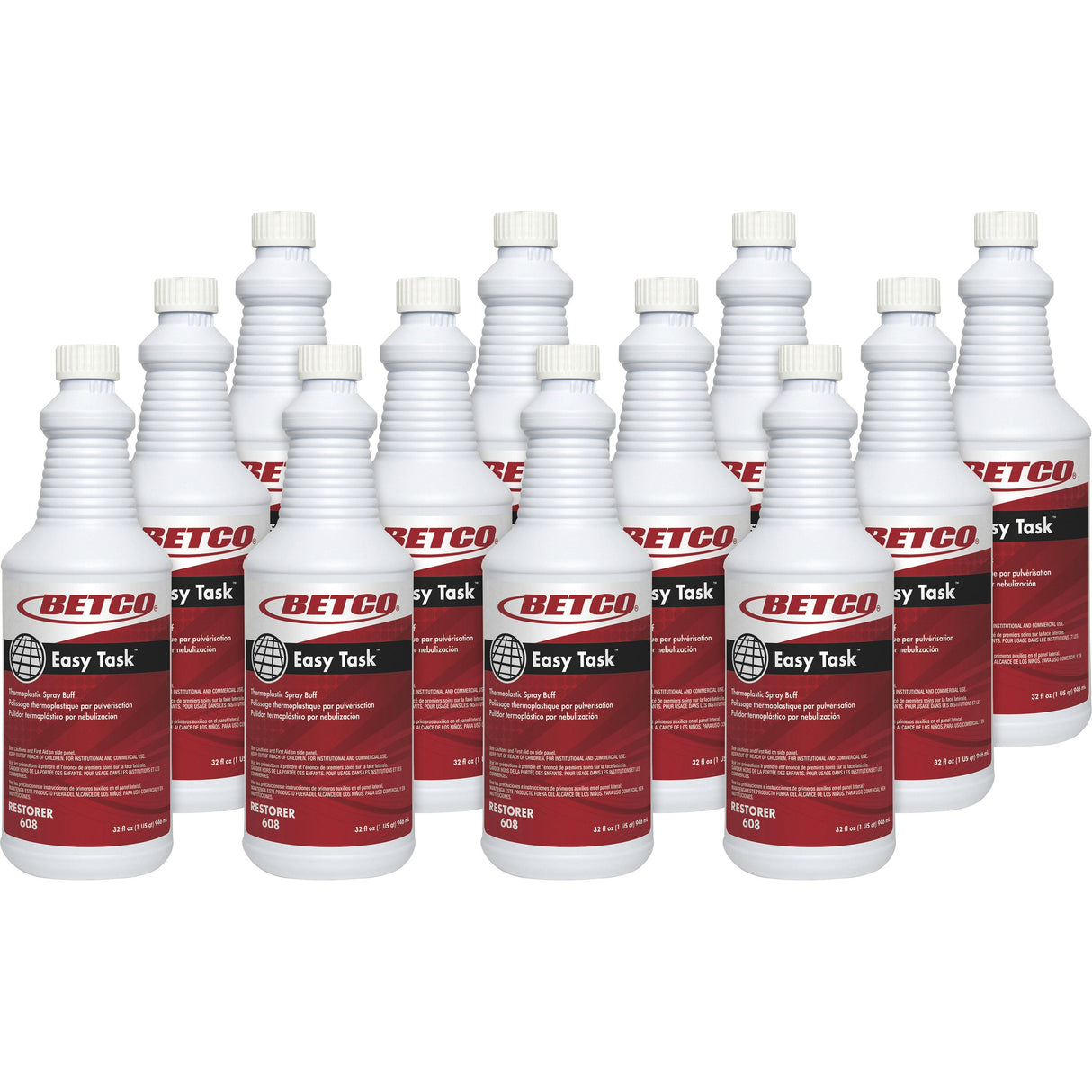 Betco Easy Task Floor Finish, Clean Bouquet, 32 oz Bottle, 12/Carton (6081200)