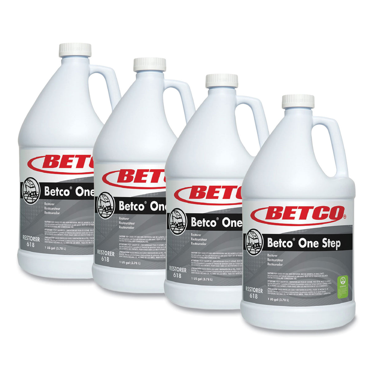 Betco One Step Floor Restorer, Lemon Scent, 1 gal Bottle, 4/Carton (6180400)