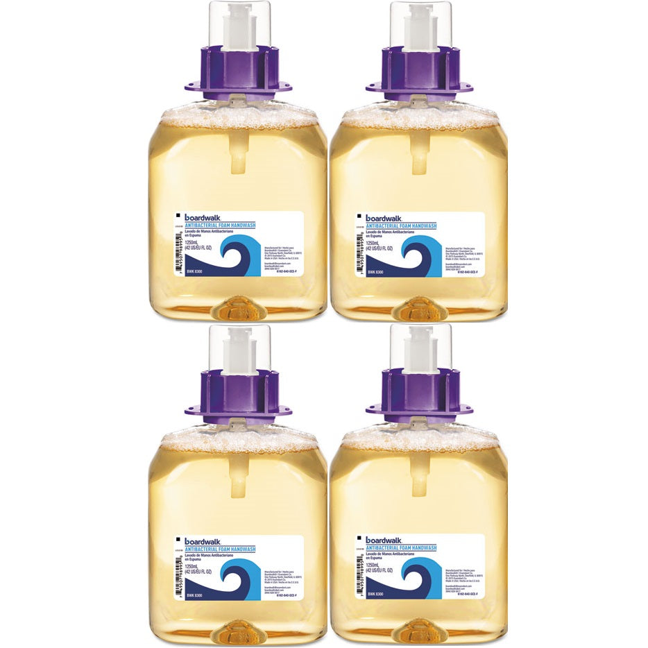 Boardwalk Foam Antibacterial Handwash Refill, Fresh Fruit, 1,250 mL, 4/Carton (BWK8300)