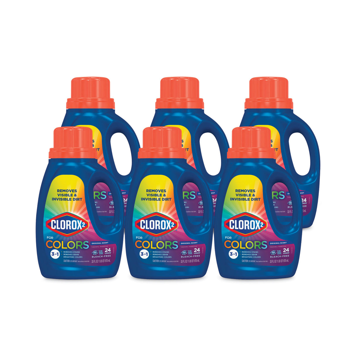 Clorox For Colors Stain Remover and Laundry Additive, Regular, 33 oz Bottle, 6/Carton (30037)