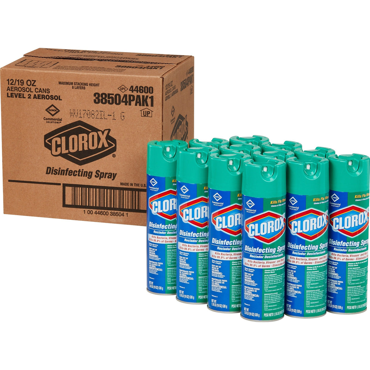 Clorox Disinfecting Spray, Fresh, 19 oz Aerosol Spray, 12/Carton (38504CT)