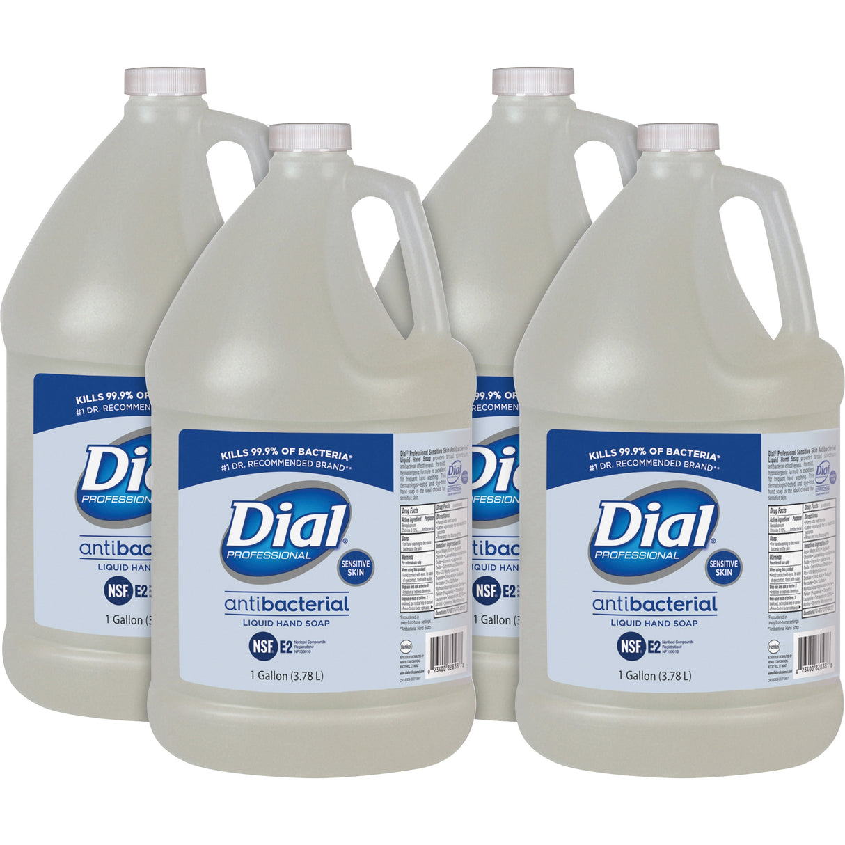 Dial Antibacterial Liquid Hand Soap for Sensitive Skin Refill, Light Floral Scent, 1 gal, 4/Carton (82838)