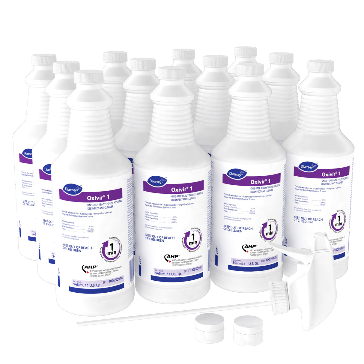 Diversey Oxivir 1 RTU Disinfectant Cleaner, 32 oz Spray Bottle, 12/Carton (100850916)