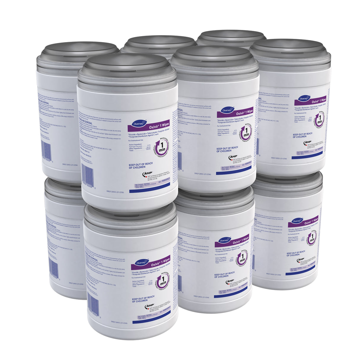 Oxivir 1 Wipes, 10 x 10, Characteristic Scent, 60 Canister, 12/Carton