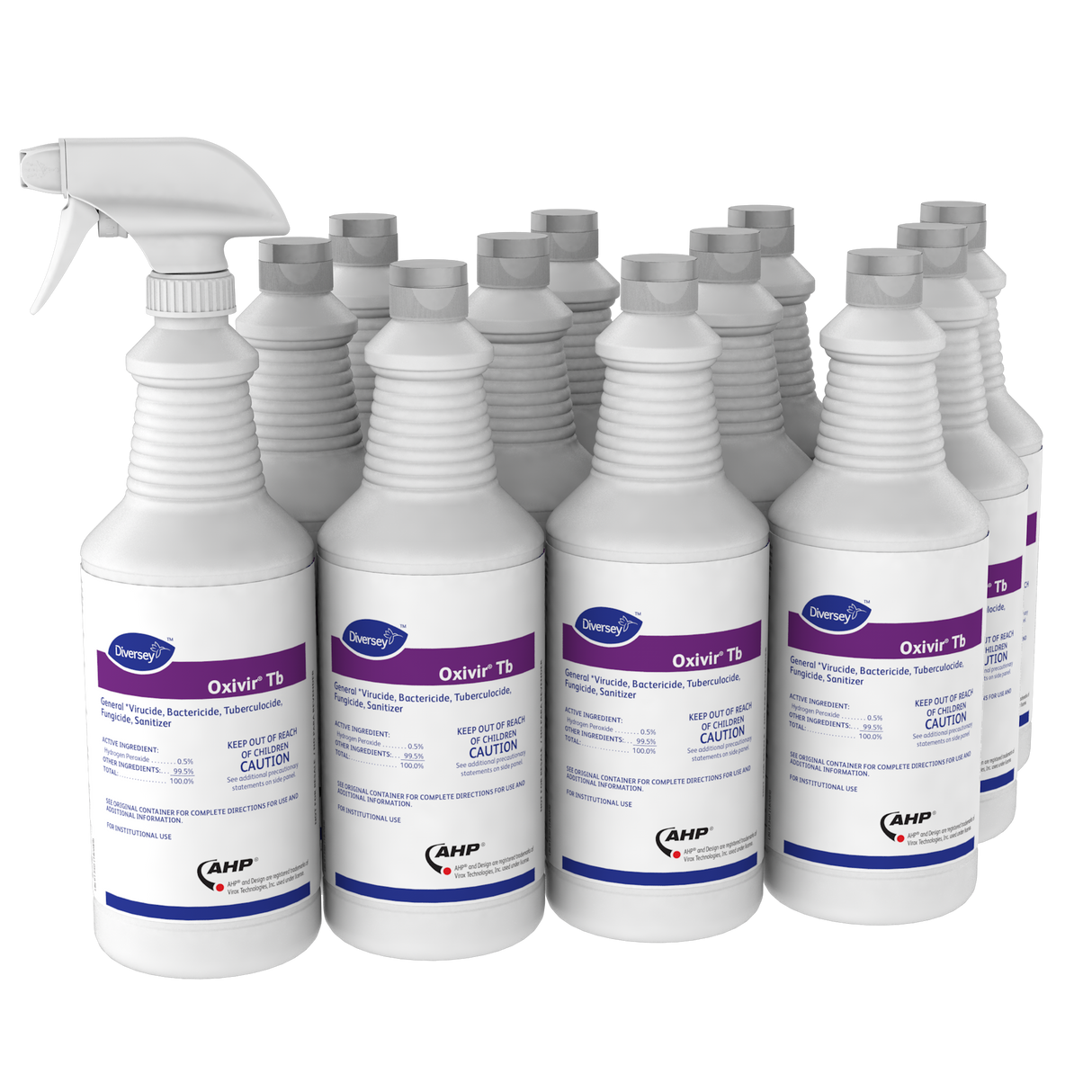 Diversey Oxivir TB One-Step Disinfectant Cleaner, 32 oz Bottle, 12/Carton (4277285)