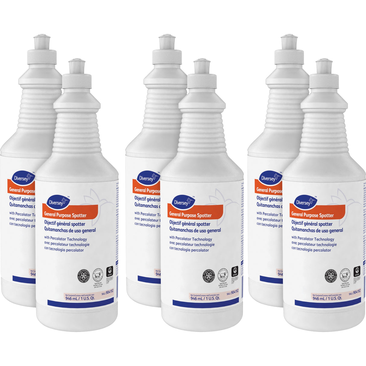 General Purpose Spotter, Floral Scent, Liquid, 1 qt Squeeze Bottle, 6/Carton