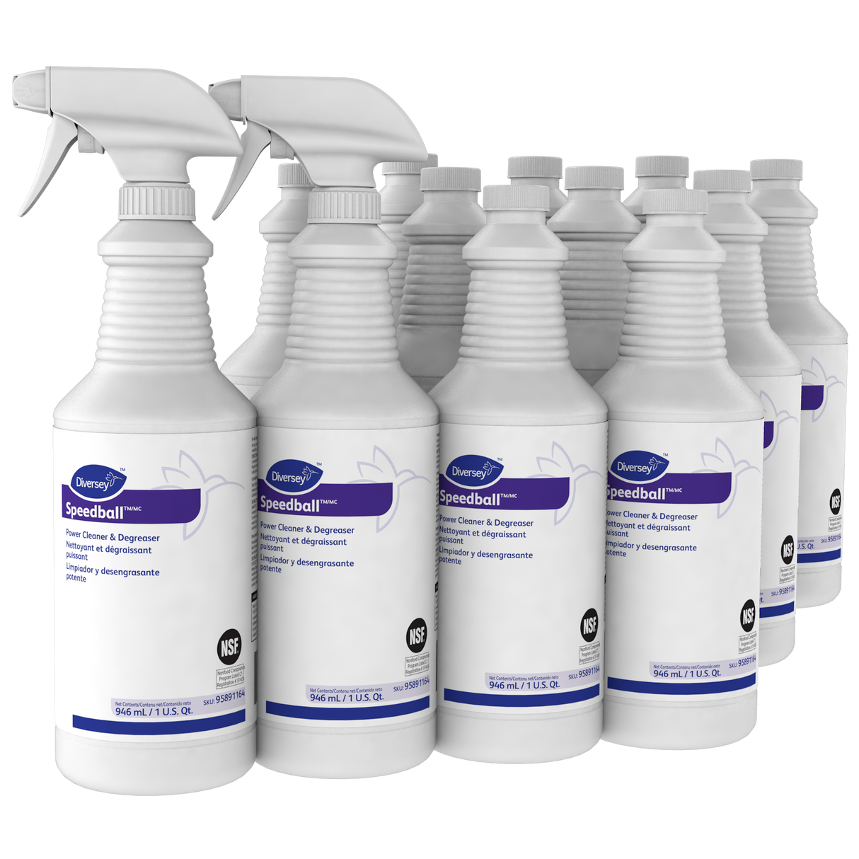 Diversey Speedball Heavy-Duty Cleaner, Citrus, Liquid, 1qt. Spray Bottle, 12/CT (95891164)