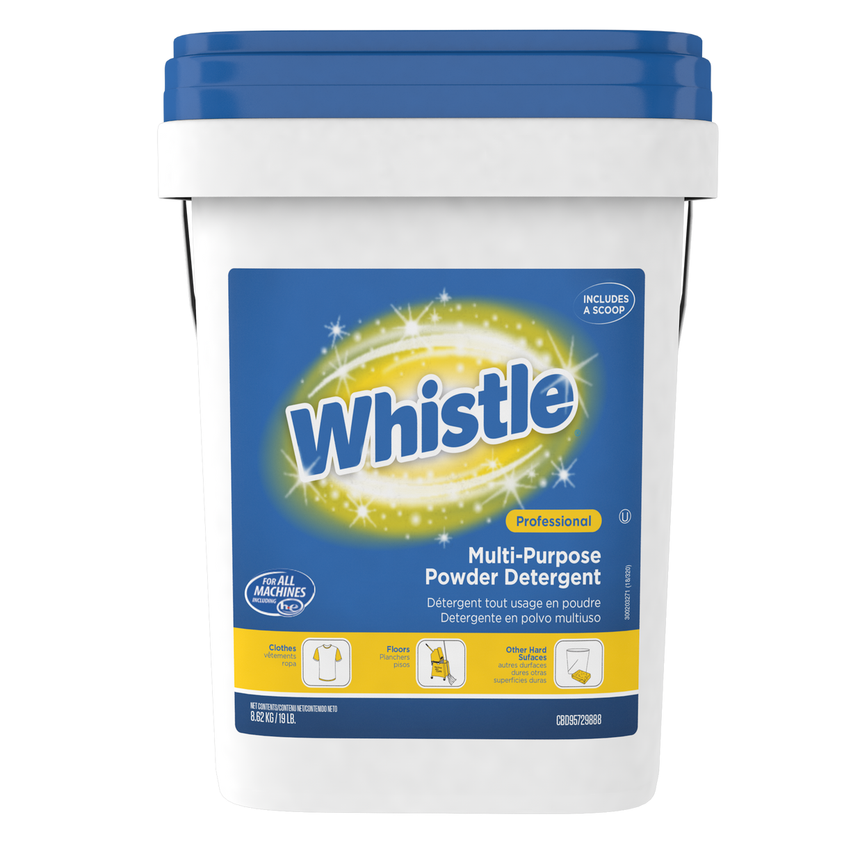 Diversey Whistle Multi-Purpose Powder Detergent, Citrus, 19 lb Pail (CBD95729888)