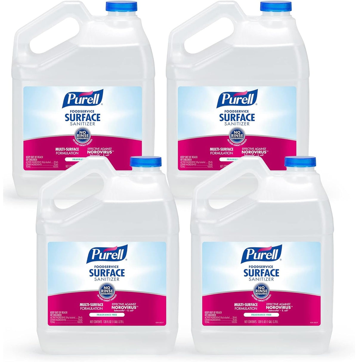 PURELL Foodservice Surface Sanitizer, Fragrance Free, 1 gal Bottle, 4/Carton (434104)