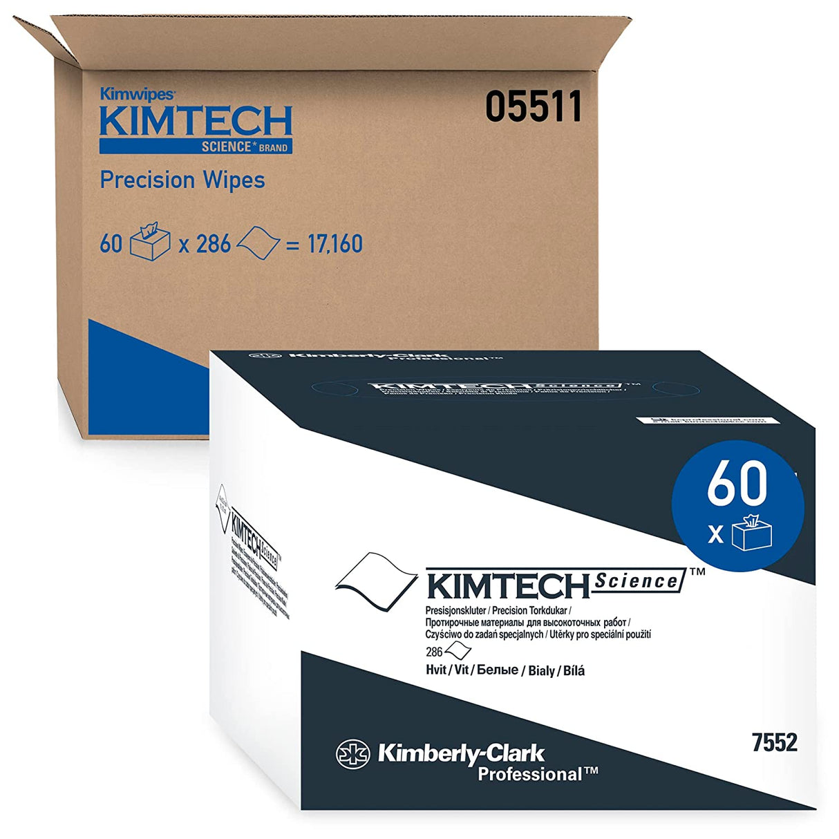 Kimtech Precision Wipers, POP-UP Box, 1-Ply, 4.4 x 8.4, Unscented, White, 280/Box, 60 Boxes/Carton (05511)