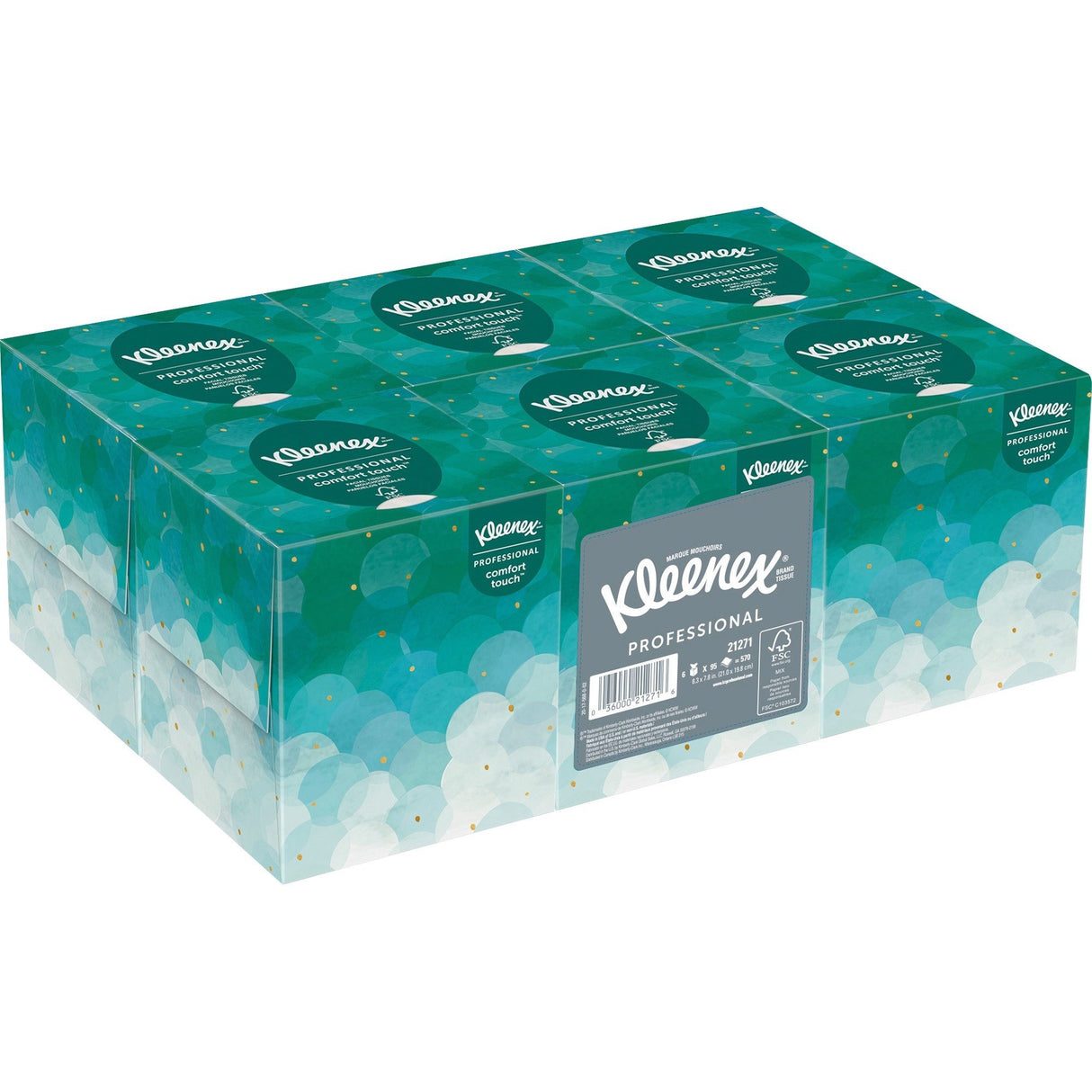 Kleenex® Pop-up Box Facial Tissues, White, 2-Ply, 95 Sheets, 6 Boxes (21271)
