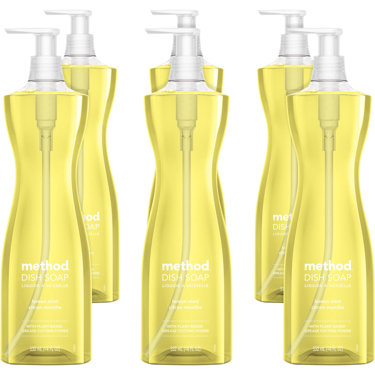 Method® Dish Soap, Lemon Mint, 18 oz Pump Bottle, 6/Carton (01179CT)