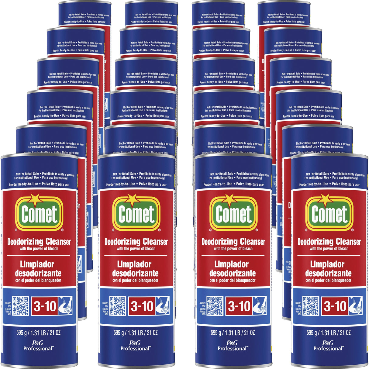 Comet Deodorizing Cleanser with Bleach, Powder, 21 oz Canister, 24/Carton (32987CT)