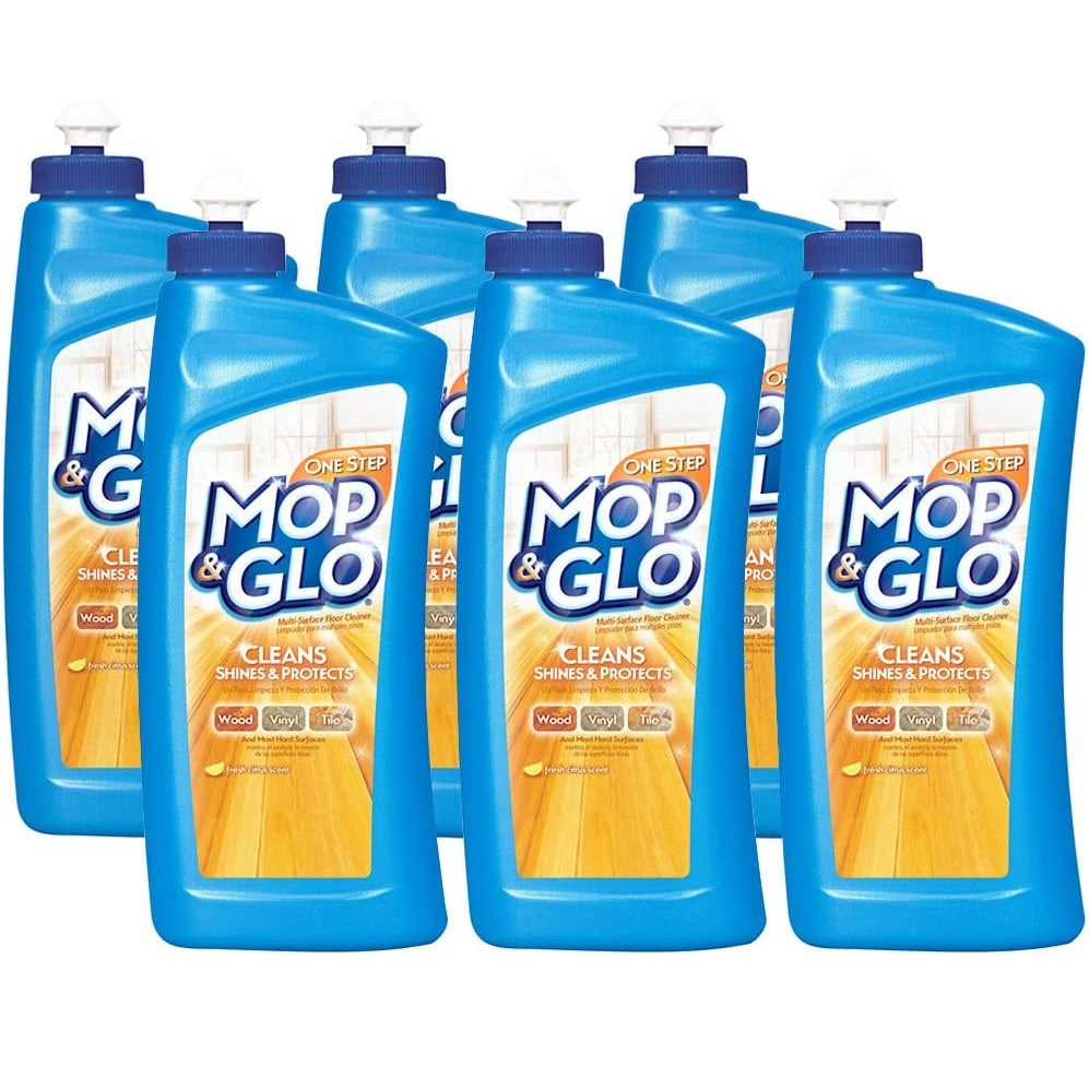 MOP & GLO Ready to Use Multi-Surface Floor Cleaner, Fresh Citrus Scent, 32 oz Bottle, 6/Carton (89333CT)