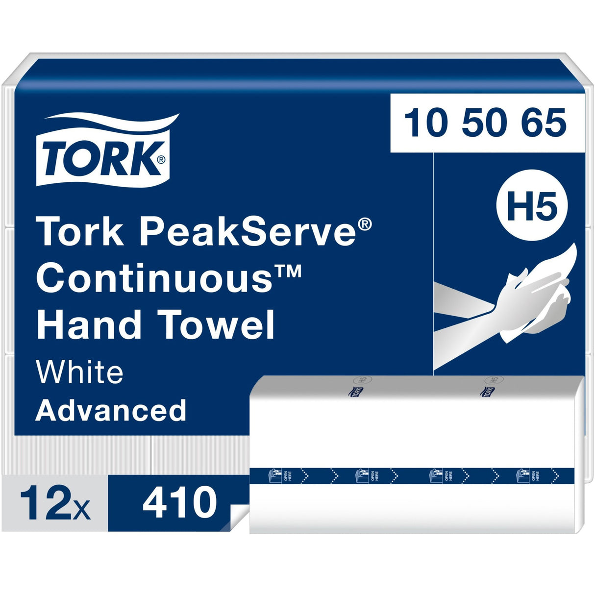Tork® Continuous Multifold Paper Towels, 1-Ply, White, 4920 Towels (105065)
