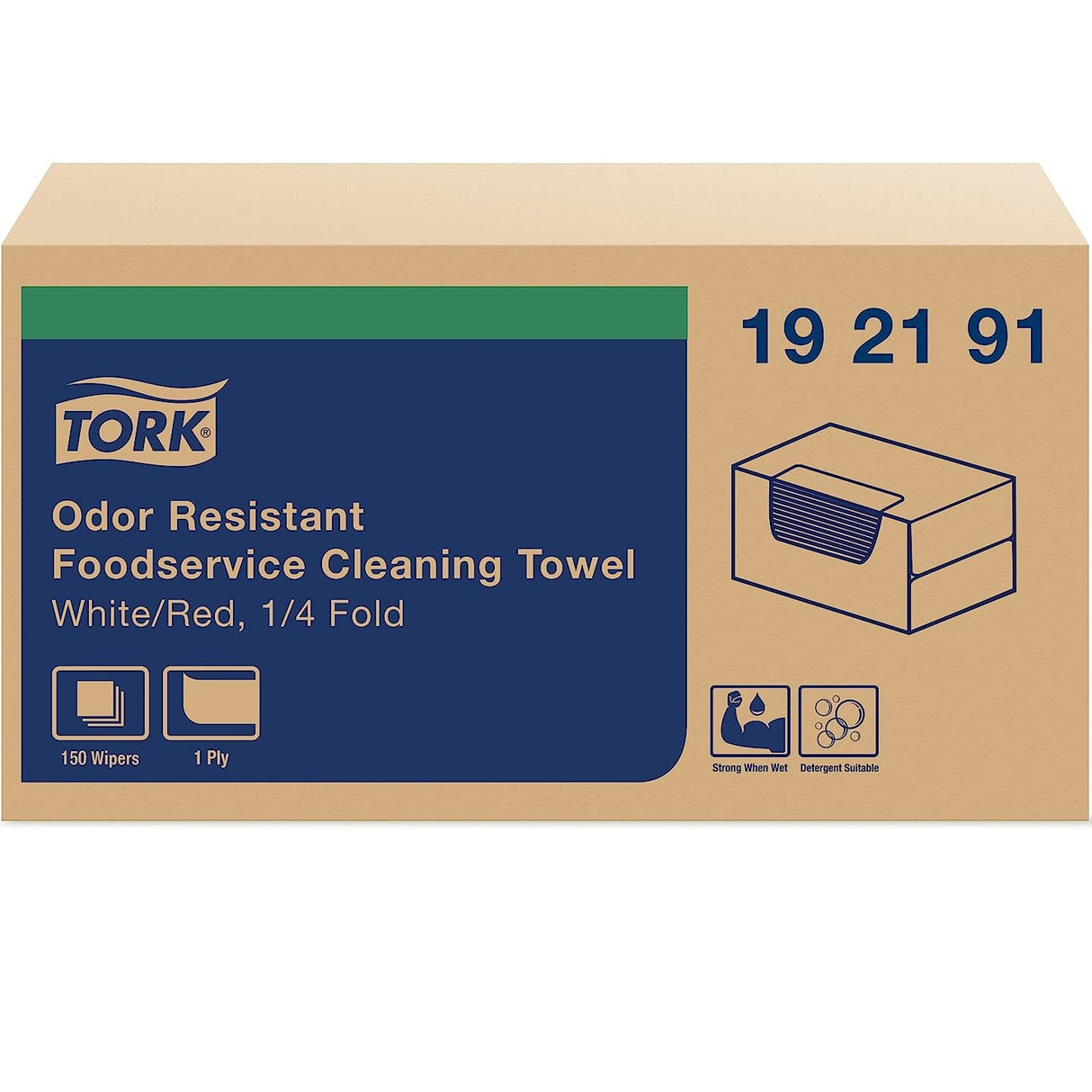 Tork® Foodservice Cloth, 1-Ply, White, 150 Towels (192191)