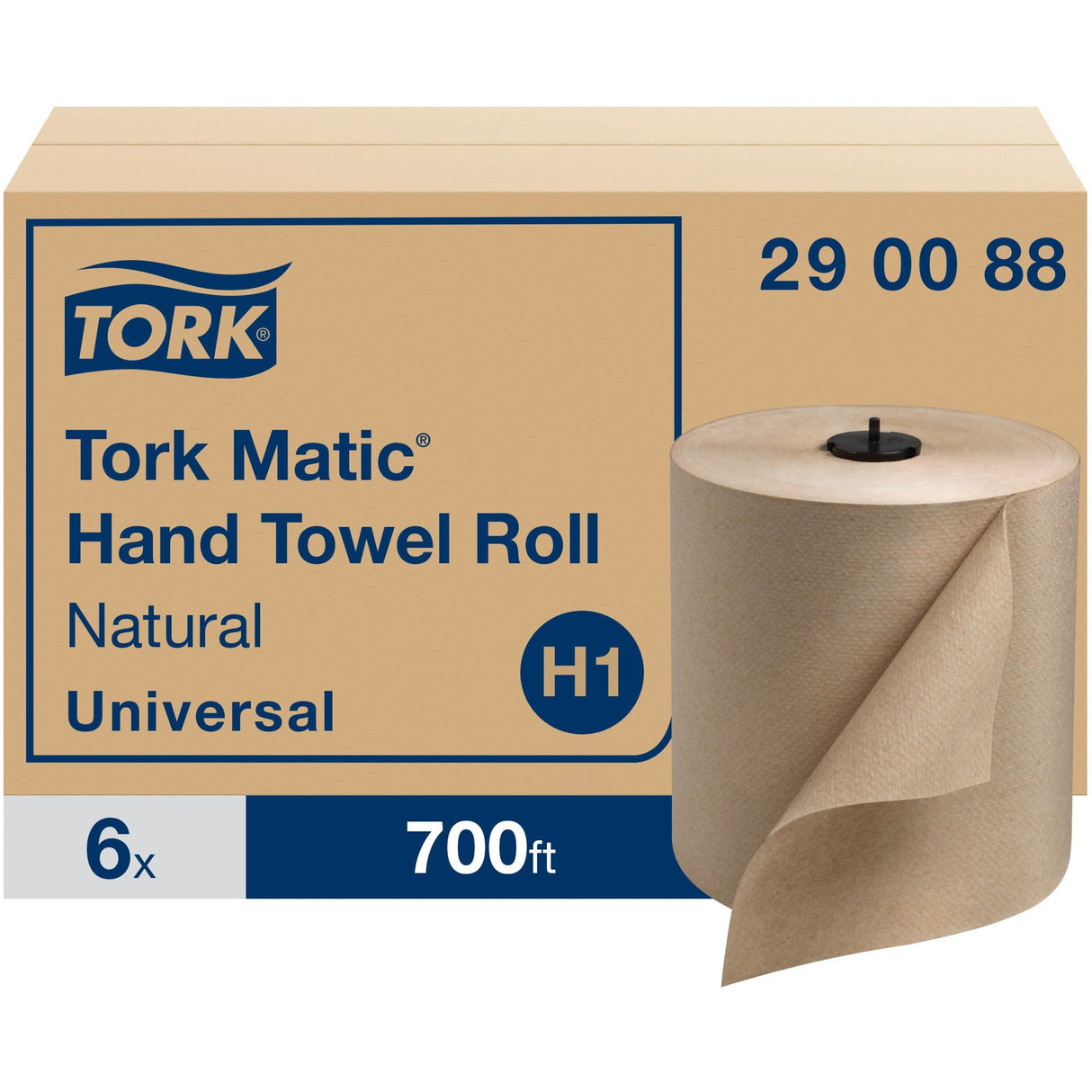 Tork® Advanced Hardwound Roll Paper Towels, Brown, 700-ft., 6 Rolls (290088)