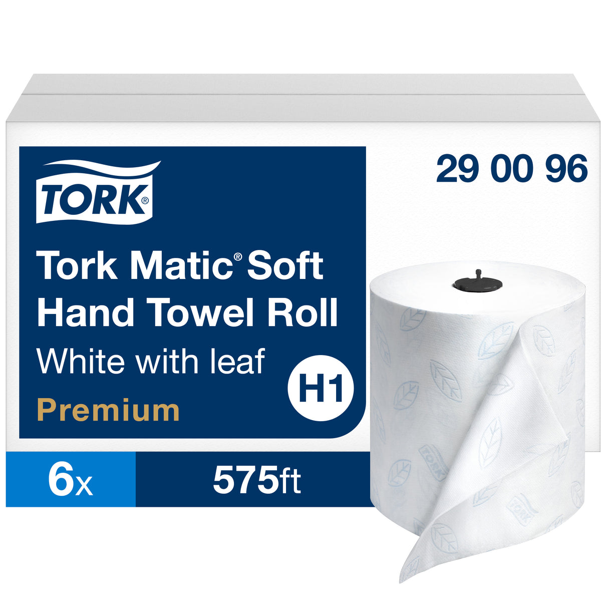 Tork® Soft Matic Hardwound Roll Paper Towels, 1-Ply, White, 6 Rolls (290096)