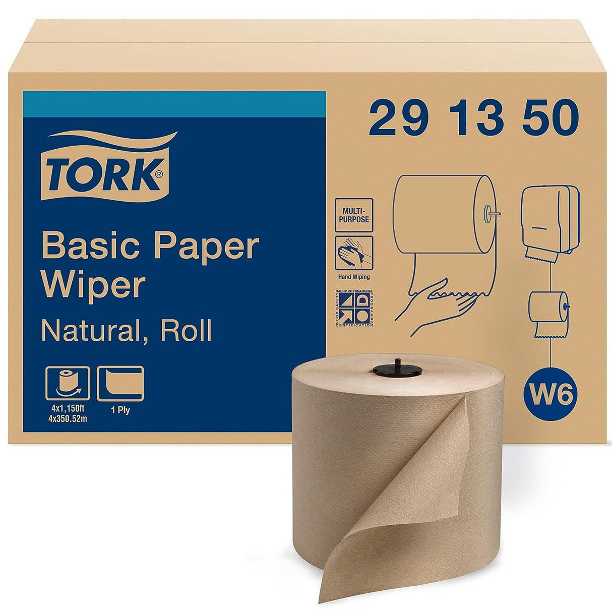 Tork® Basic Hardwound Roll Paper Towels, Brown, 1150-ft., 4 Rolls (291350)