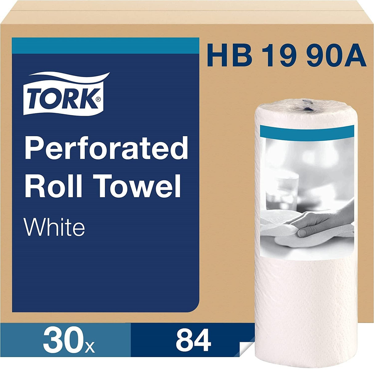 Tork® Kitchen Paper Towels, 2-Ply, 84 Sheet, 30 Rolls (HB1990A)