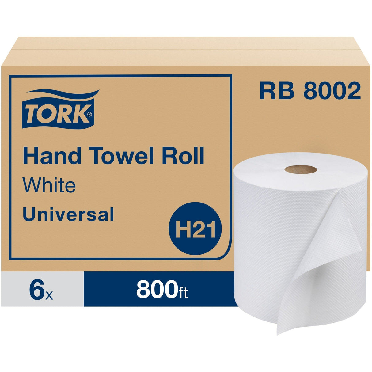 Tork® Universal Hardwound Paper Towels, White, 800-ft., 6 Rolls (RB8002)