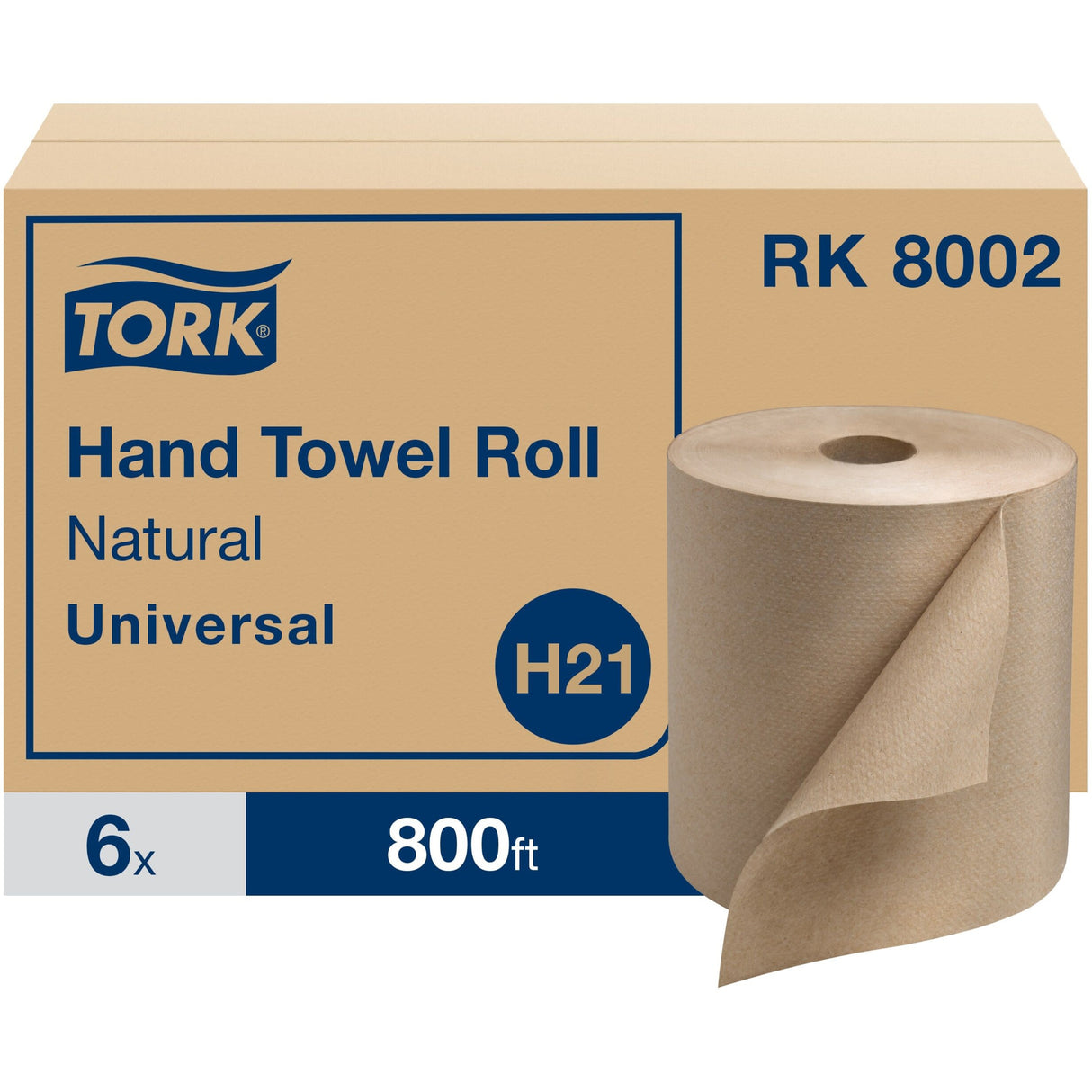Tork® Universal Hardwound Roll Paper Towels, Brown, 800-ft., 6 Rolls (RK8002)