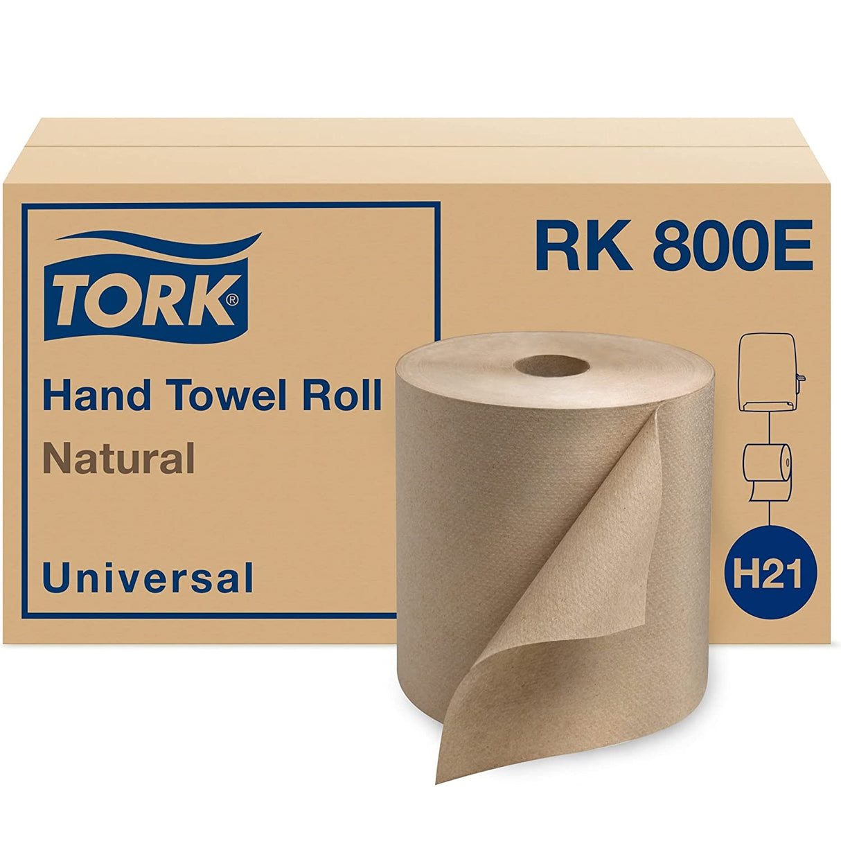 Tork® Universal Hardwound Roll Paper Towels, Brown, 800-ft., 6 Rolls (RK800E)
