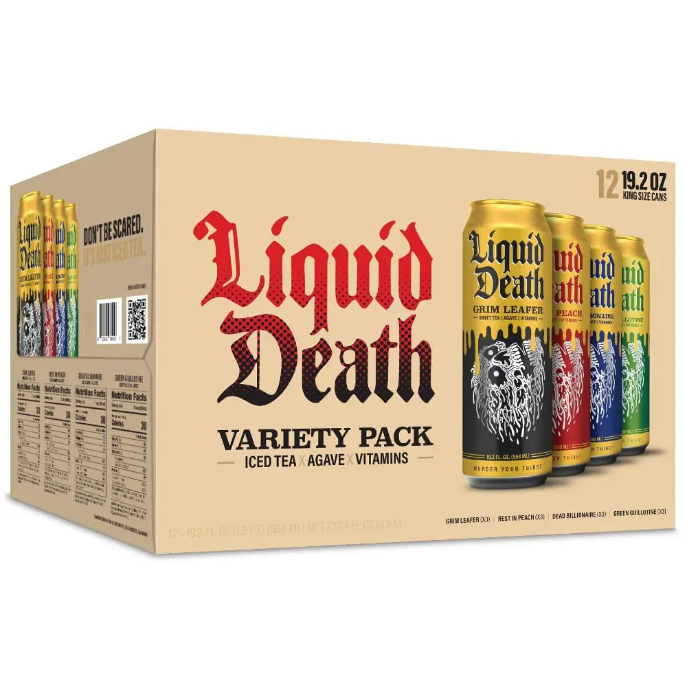 Iced Tea Variety 12-Pack (19.2 Oz Cans) (Grim Leafer, Rest in Peach, Dead Billionaire, Green Guillotine)