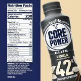 Elite High Protein Shake, Vanilla, 42G Bottle, 14Oz, 12 Pack