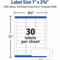 Avery Easy Peel Address Labels, White, 7500 / Box, AVE5960