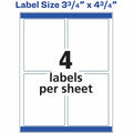 Avery Shipping Labels, Sure Feed, 3-3/4" x 4-3/4", 100 Labels (6878), White, 1 Pack, AVE6878