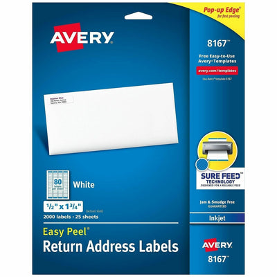 Avery Easy Peel Return Address Labels, 1/2"x1-3/4" 2,000 Labels ), White, 2000 / Pack — view 1