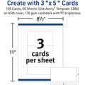 Avery Laser, Inkjet Printable Index Cards, White, 3" x 5", 150 / Box, AVE5388
