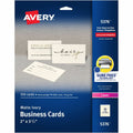 Avery 2" x 3.5" Ivory Business Cards, Sure Feed Technology, Laser, 250 Cards (5376), 8 1/2" x 11", 250 / Pack, AVE5376