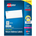 Avery Easy Peel Return Address Labels, 1/2"x1-3/4" 8,000 Labels (5167), White, 8000 / Box, AVE5167