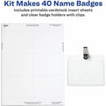 Avery Name Badges with Clips, 3" x 4", 40 Badges (5384), White, 8 1/2" x 11", 1 Box, AVE5384
